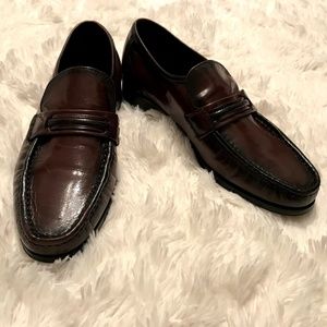 Florsheim Como Black Cherry Leather Loafer Size 7D